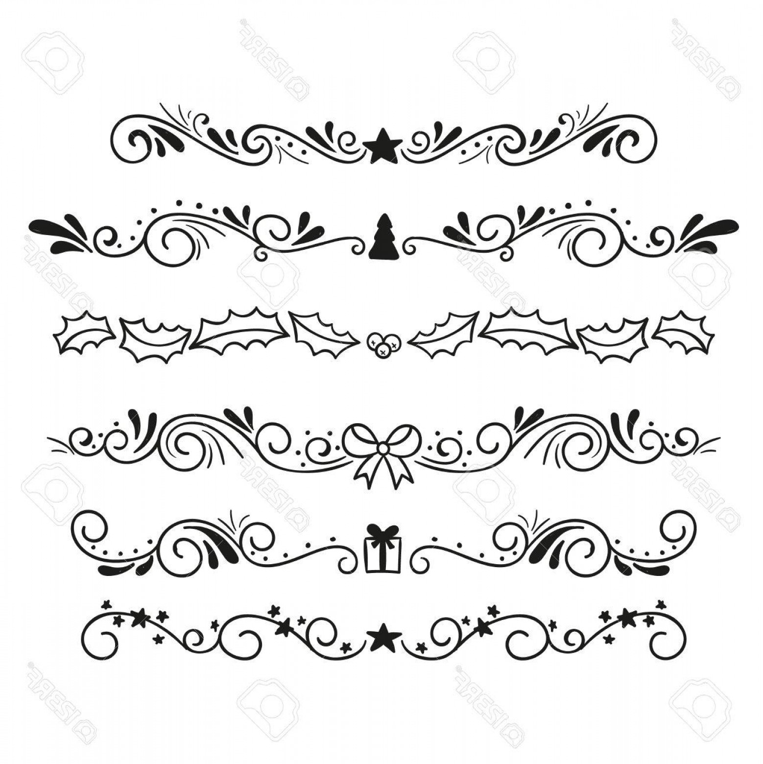 Photostock Vector Ornamental Christmas Text Dividers Ornament 1558x1560 Photostock Vector Ornamental Christmas Text Dividers Ornament