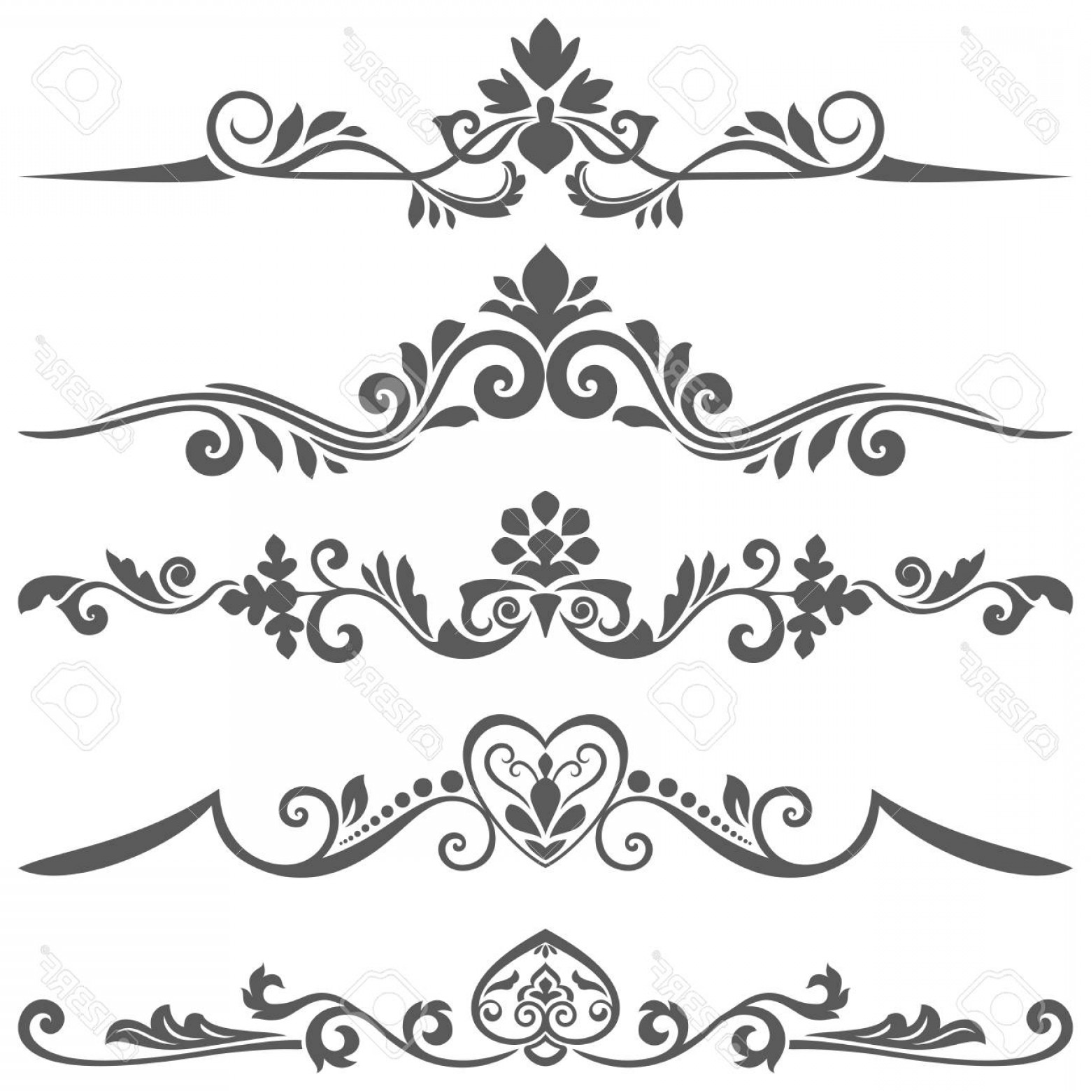 Photostock Vector Vintage Floral Dividers Vector Set Retro Book 1560x1560 Photostock Vector Vintage Floral Dividers Vector Set Retro Book