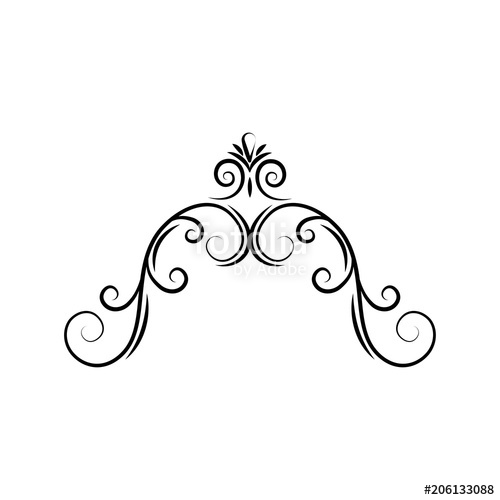 Semi Oval Flourish Swirl Frame Decorative 500x500 Semi Oval Flourish Swirl Frame Decorative
