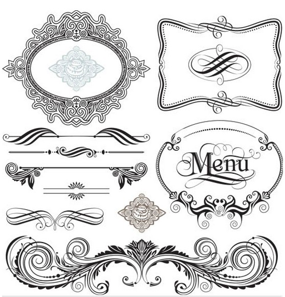 Swirl Ornament Frames Set Vector Free Download 557x579 Swirl Ornament Frames Set Vector Free Download