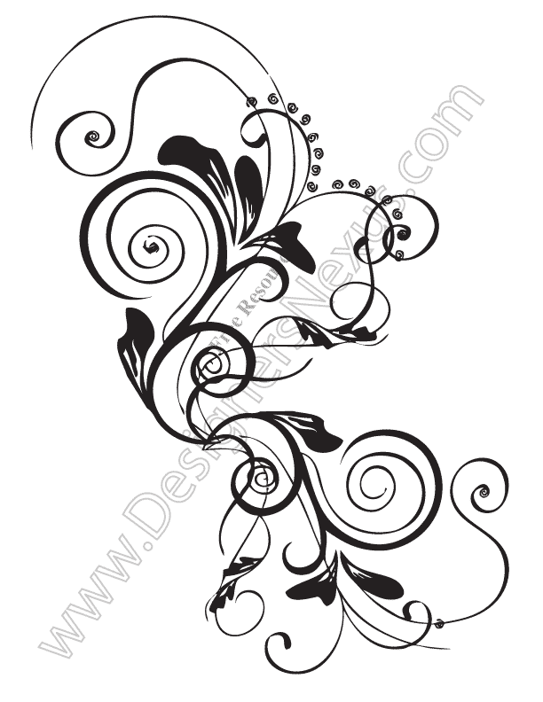 612x792 Free Vector Ornaments Swirls Graphic