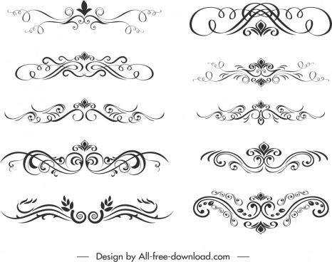466x368 Elegant Swirls Free Vector Download