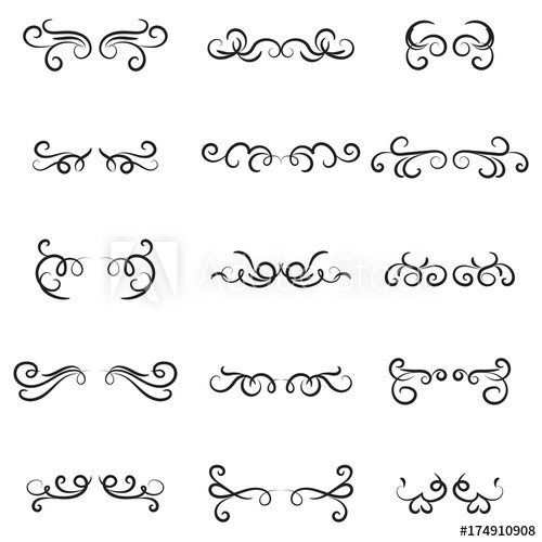 Set Of A Calligraphy Swirl Line Graphic Designs Vector, Swirl 500x500 Set Of A Calligraphy Swirl Line Graphic Designs Vector, Swirl