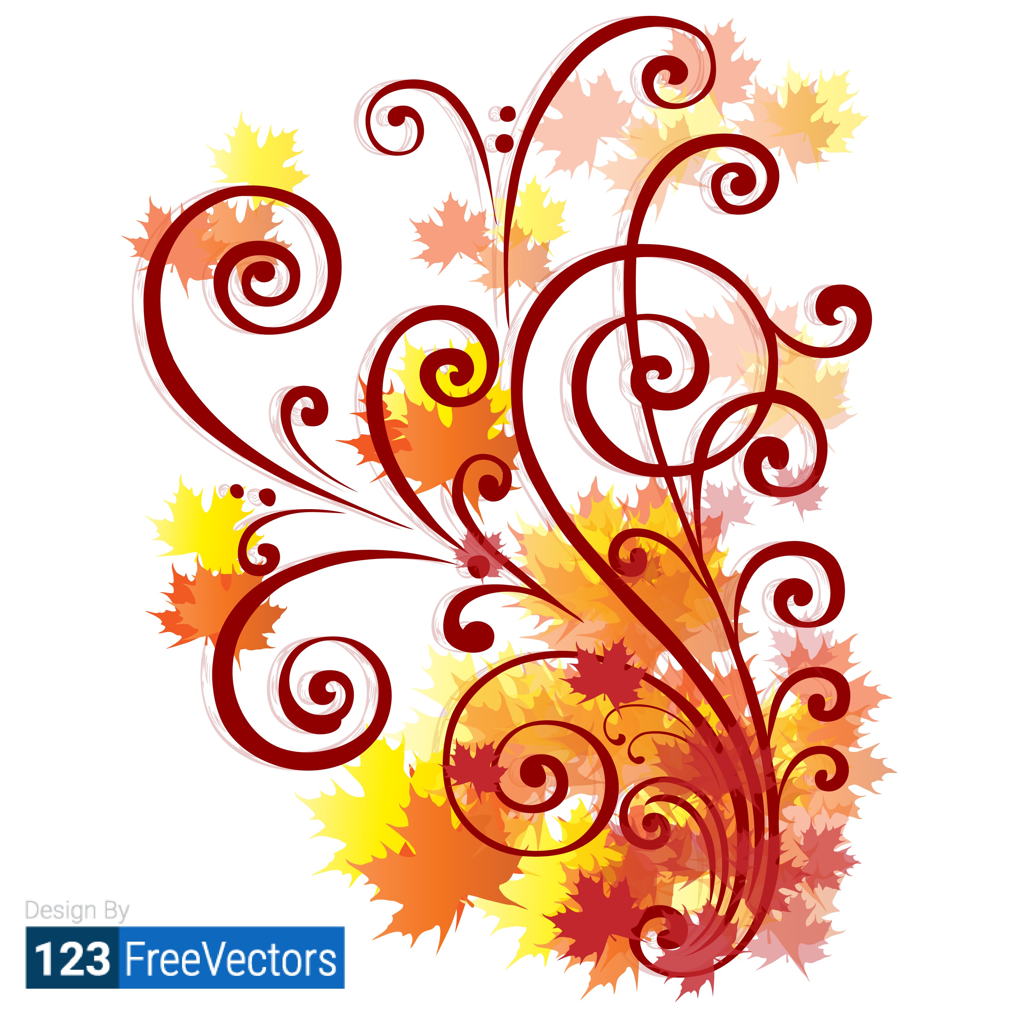 3333x3333 Free Autumn Swirl Vector