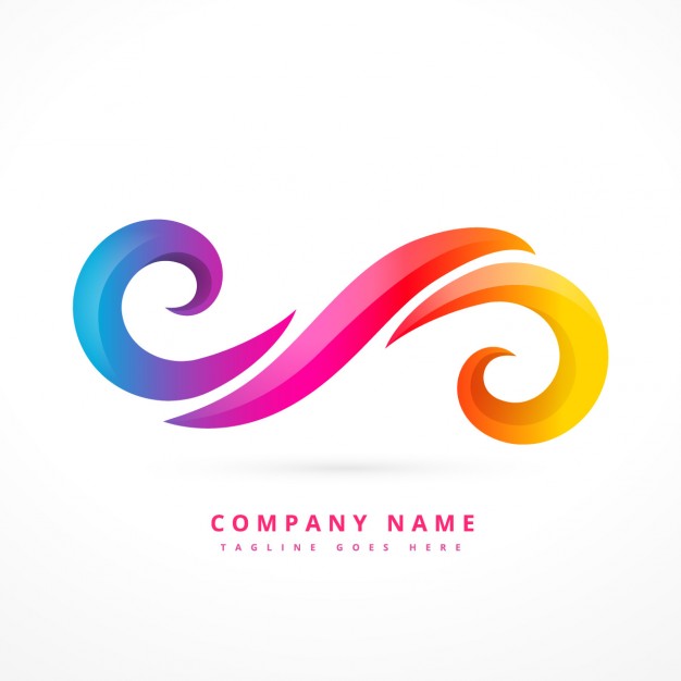 626x626 Abstract Logo Made With Colorful Swirls Vector Free Download