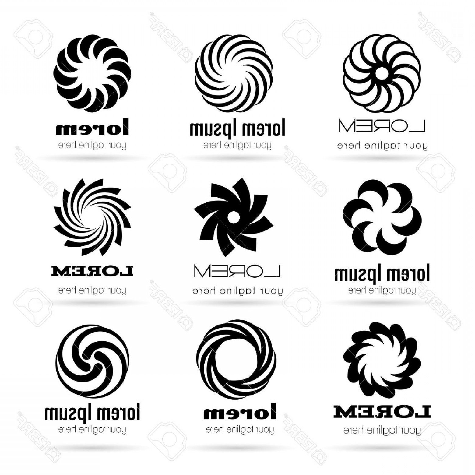 1560x1560 Photostock Vector Vortex Or Tornado Symbols Logo Vector Set Spiral