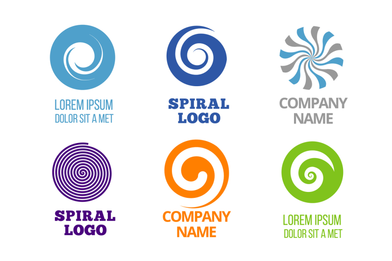 800x533 Spiral And Swirl Logos Vector Set
