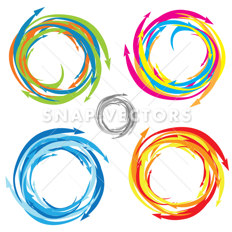 800x800 Vector Swirl Arrow Logo Set