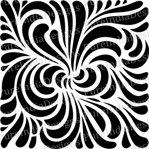 570x570 Japanese Stencil Swirl Pattern Vector Art Cricut Silhouette Etsy