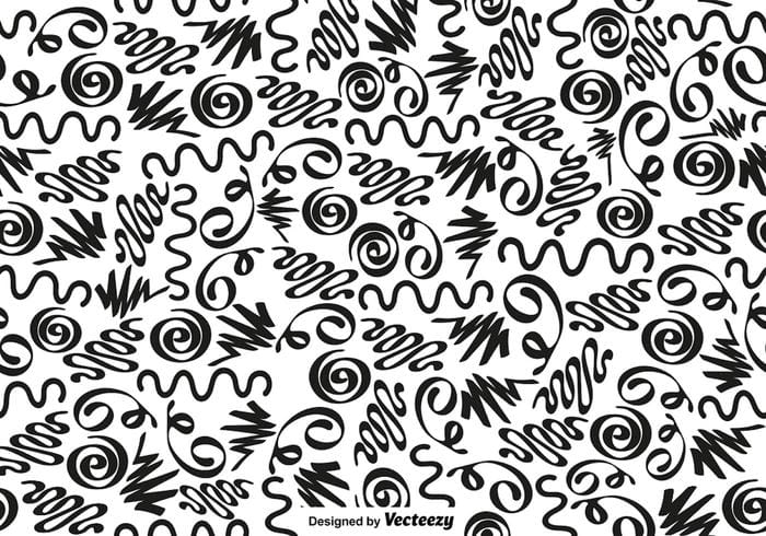 700x490 Seamless Hand Drawn Swirls And Squiggles Pattern Vector Background