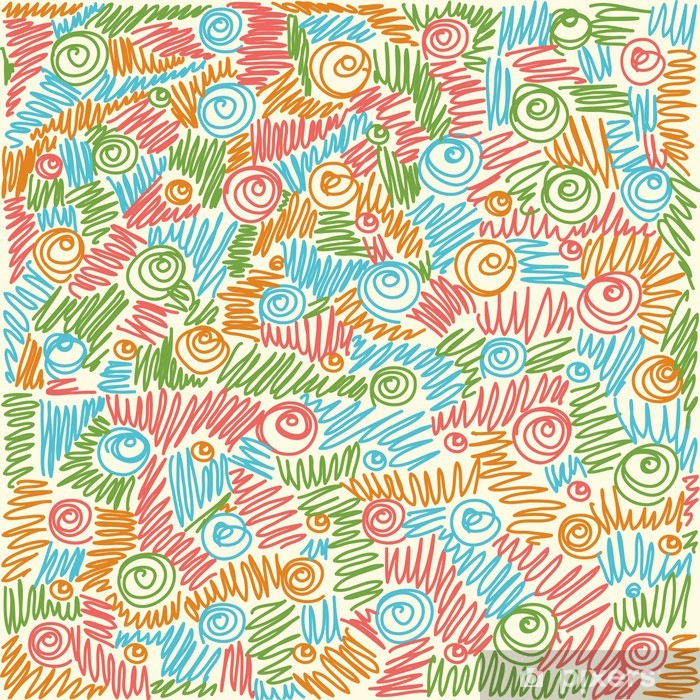 700x700 Vector Seamless Abstract Hand Drawn Waves Swirl Pattern Poster