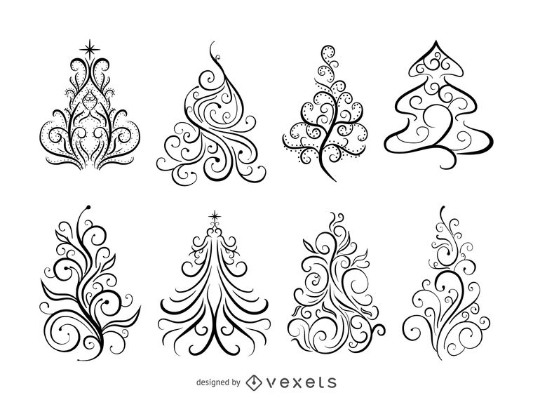 Swirl Ornamental Christmas Trees 760x570 Swirl Ornamental Christmas Trees