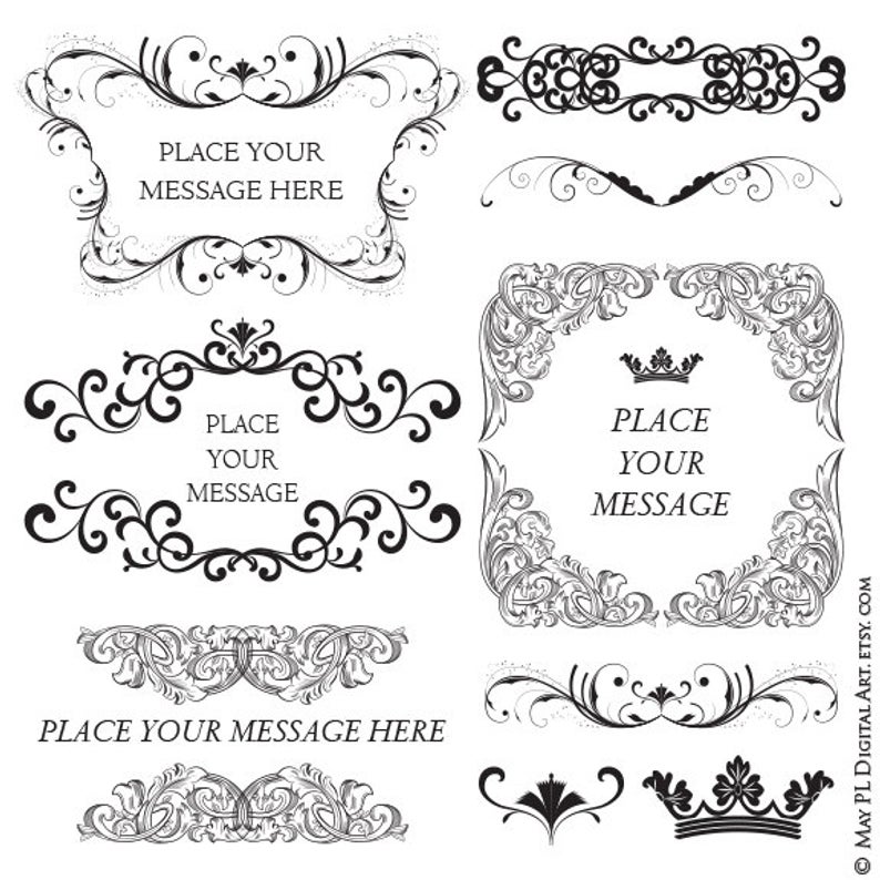 Digital Downloads Vintage Frames Swirl Vector Clip Art Etsy 794x794 Digital Downloads Vintage Frames Swirl Vector Clip Art Etsy