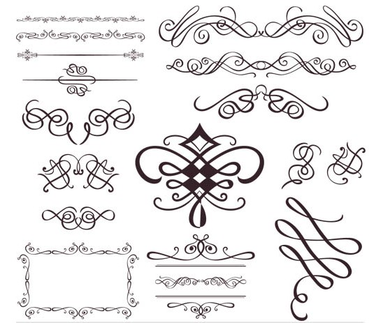 538x463 Swirl Vintage Elements Free Vector Free Download