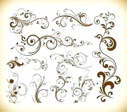 417x368 Free Vector Swirls And Flowers