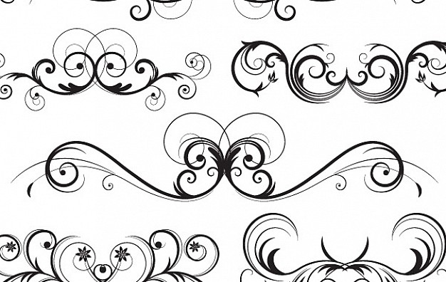 626x396 Ornate Vector Swirls Vector Free Download