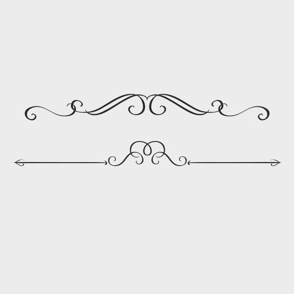 600x600 Free Vector Swirly Text Dividers Design, Inspiration