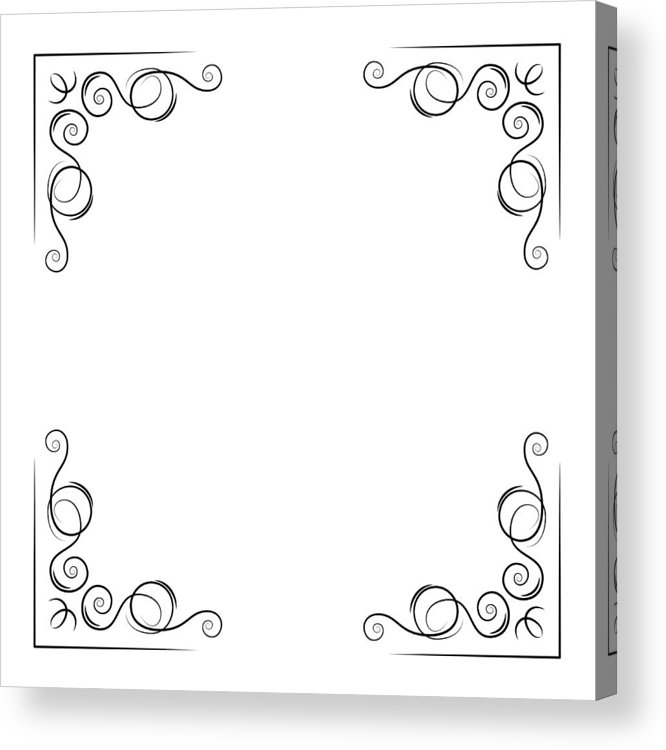 666x750 Ornamental Decorative Corners Swirly Lines, Filigree Pade Border