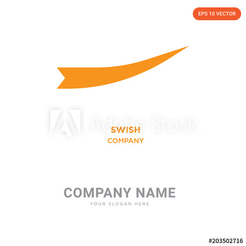 500x500 Black Swish Company Logo Design