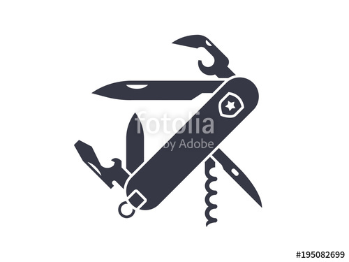 500x375 Pocket Swiss Knife Swedish Army Knife Icon Stock Image