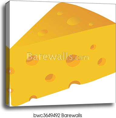 382x390 Swiss Cheese Vector Illustration, Canvas Print Barewalls Posters