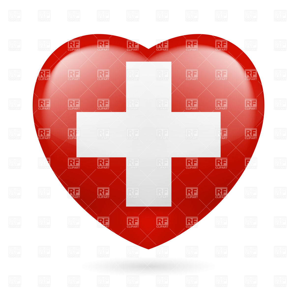 1200x1200 Heart With Swiss Flag Colors I Love Switzerland Vector Image