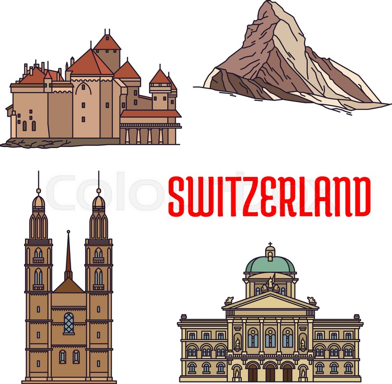 800x783 Historic Architecture Buildings Of Stock Vector Colourbox