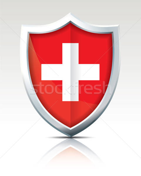 480x600 Shield With Flag Of Switzerland Vector Illustration Ojal