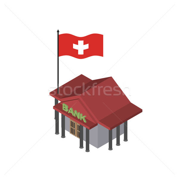600x600 Swiss Bank Reliable Bank With Flag Of Switzerland Vector Icon