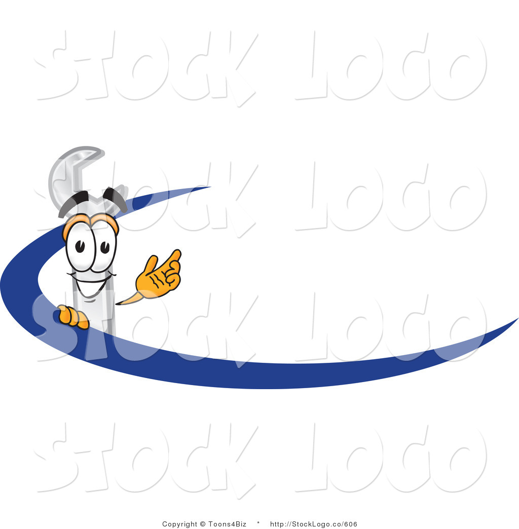 1024x1044 Vector Logo Of A Wrench Mascot Cartoon Character Logo With A Blue