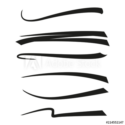 500x500 Underline, Highlighter Marker Strokes, Swoops, Waves Brush Marks