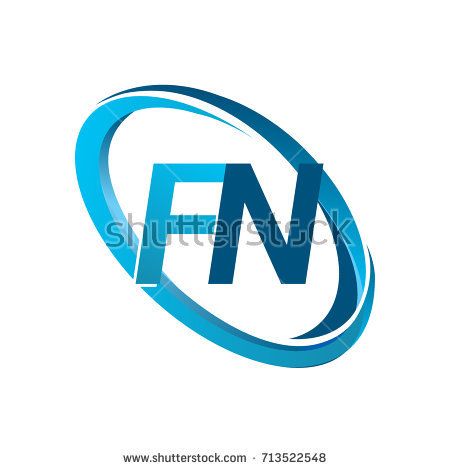 450x470 Letter Fn Logotype Design For Company Name Colored Blue Swoosh