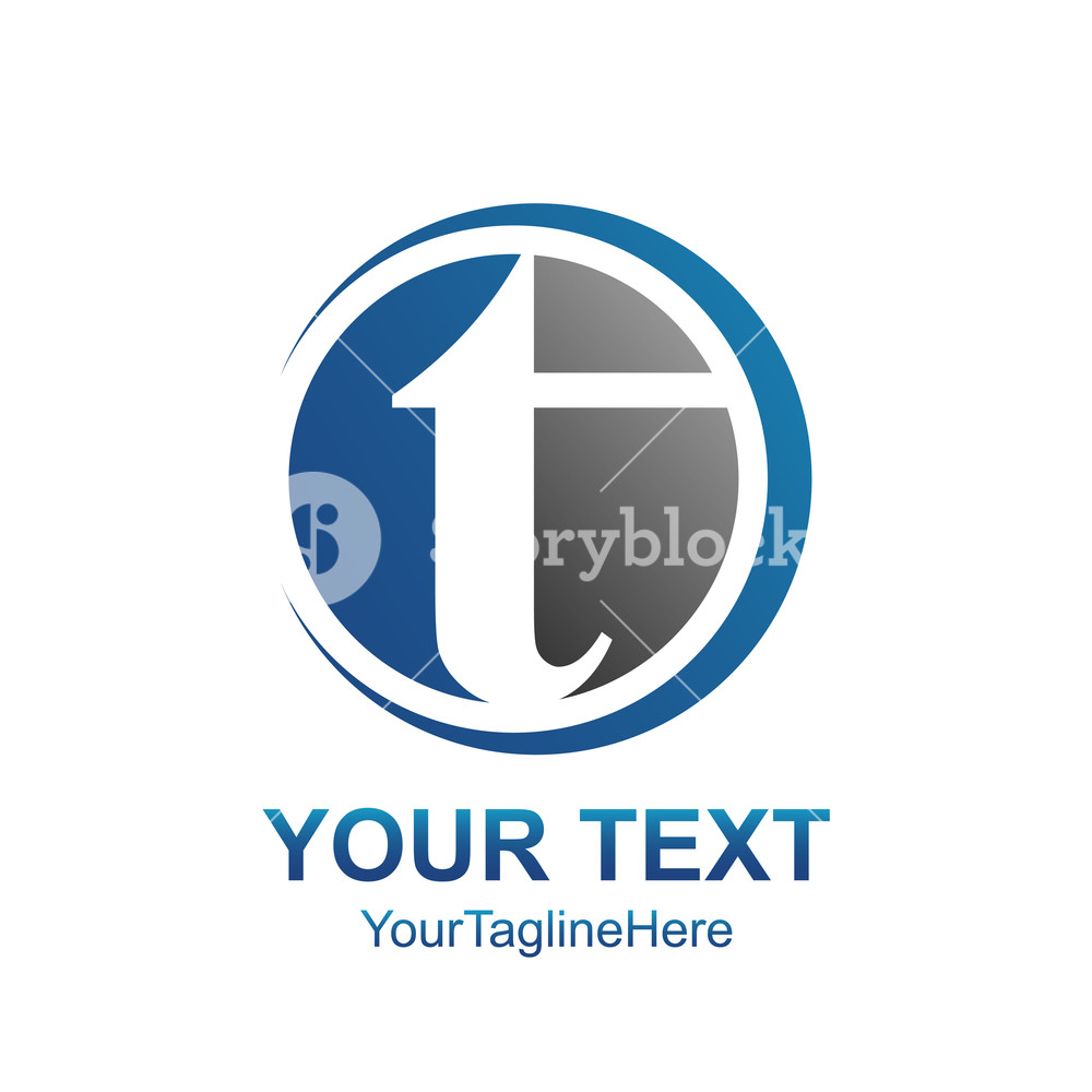 1000x1000 Abstract T Letter Circle Swoosh Vector Logo Icon Template Royalty