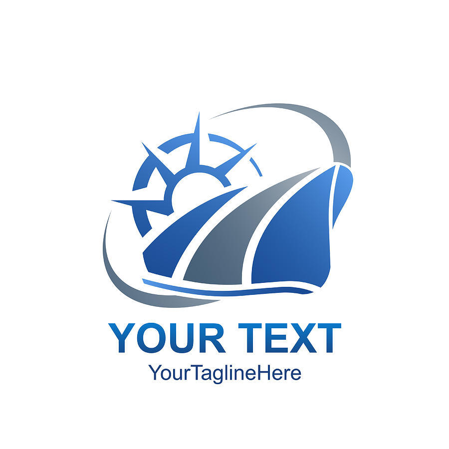 900x900 Creative Abstract Compass Swoosh Vector Logo Design Template