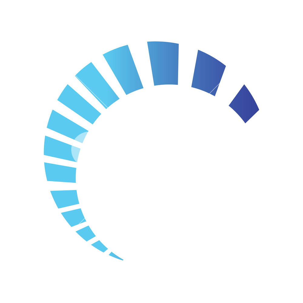 1000x1000 Half Circle Loading Swoosh Vector Design On Blue Color Shades