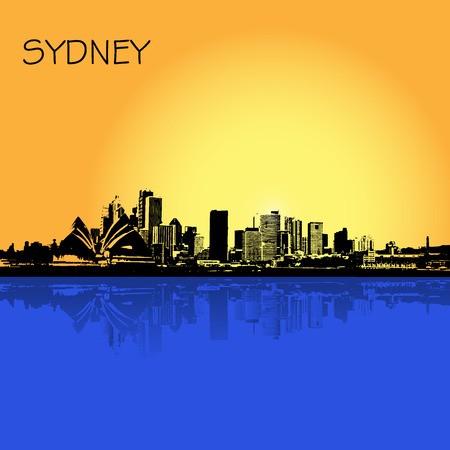 450x450 Sydney Australia City Skyline, Vector Illustration In Flat Design