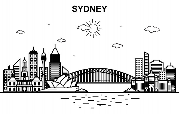 626x400 Sydney Skyline Vector Free Download