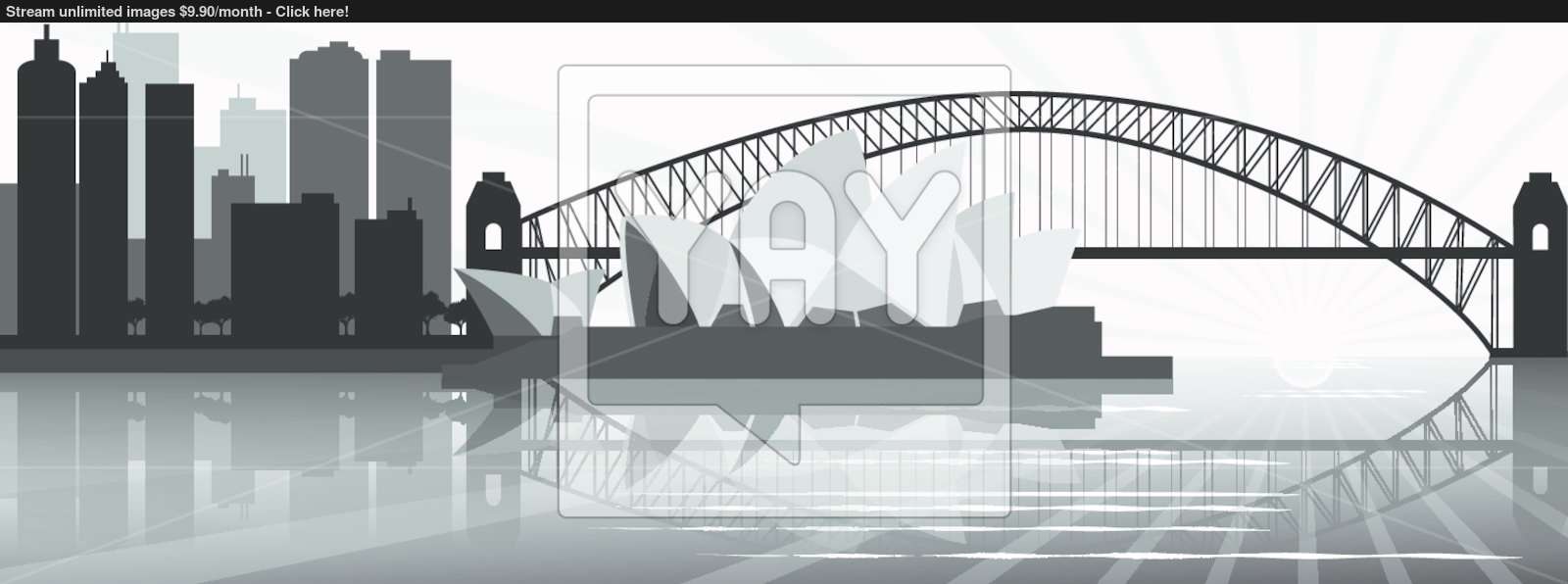 1600x596 Sydney Skyline Vector