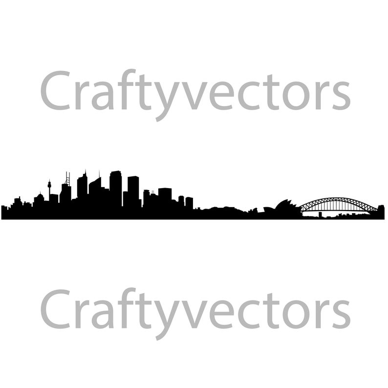 794x794 Sydney Skyline Vector Etsy