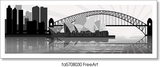 561x235 Free Art Print Of Sydney Skyline