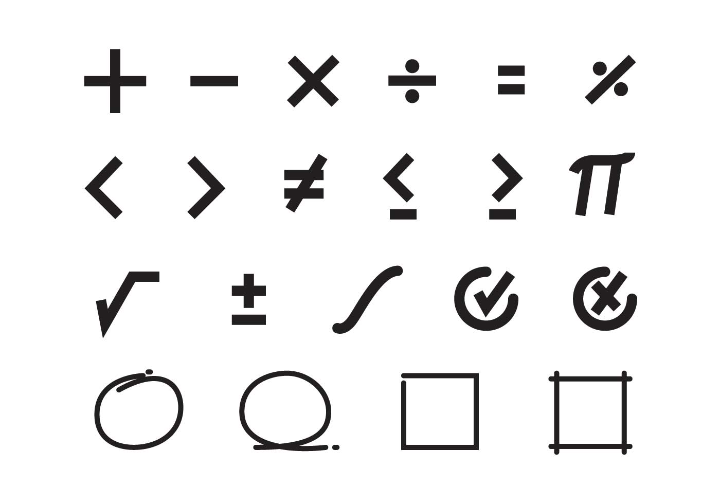 Free Math Symbols Vector 1400x980 Free Math Symbols Vector