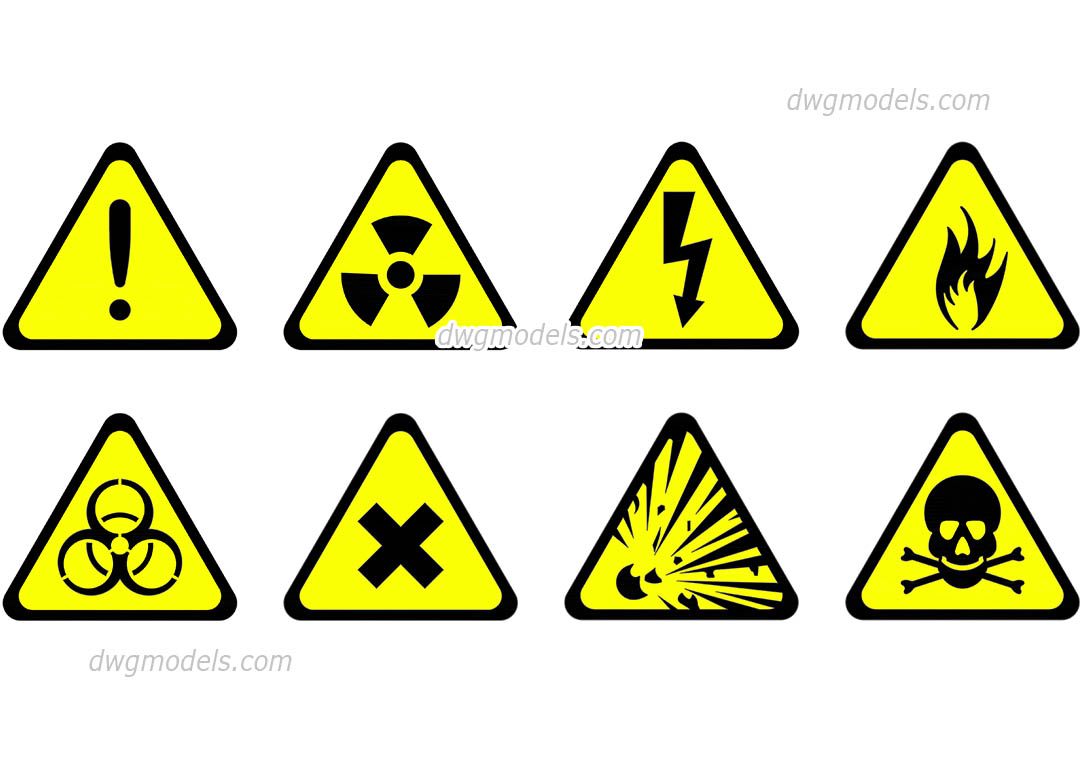 Hazard Symbol Vector, Free Autocad Download 1080x760 Hazard Symbol Vector, Free Autocad Download