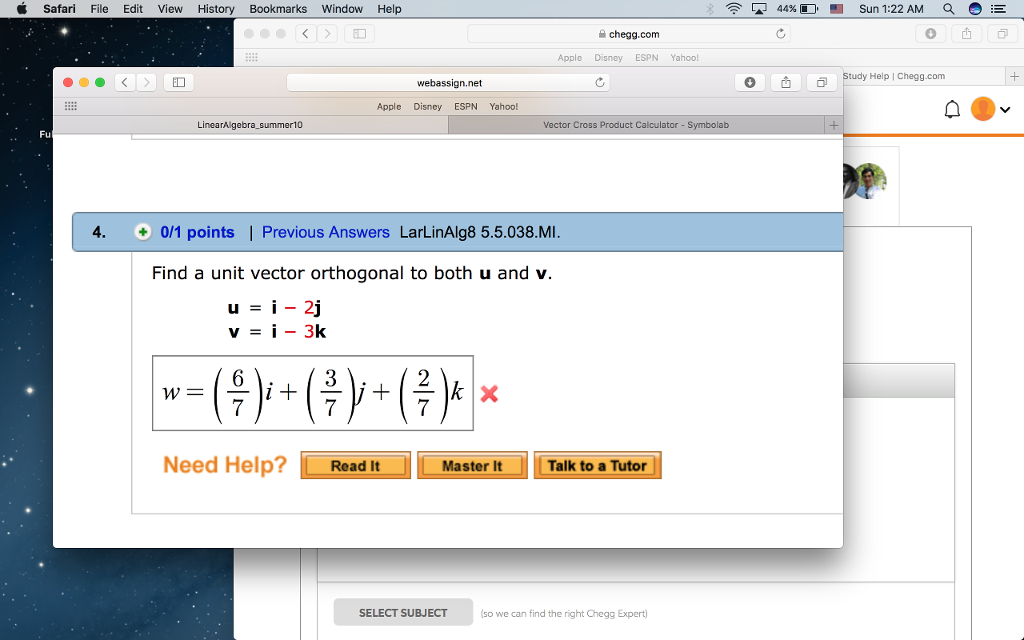 1024x640 Solved Find A Unit Vector Orthogonal To Both U And V U