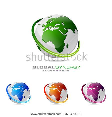 450x470 Abstract Global Logo With Modern Ring Sphere Infinity Synergy