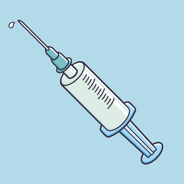 600x600 Medical Syringe Vector Icon Art Print