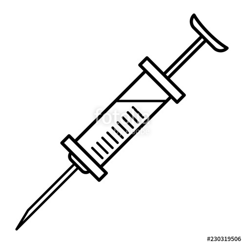 500x500 Medical Syringe Icon Outline Medical Syringe Vector Icon For Web
