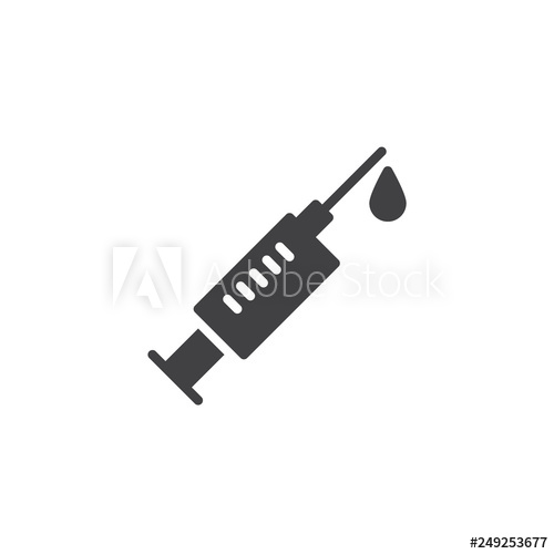 500x500 Medical Syringe Vector Icon Filled Flat Sign For Mobile Concept