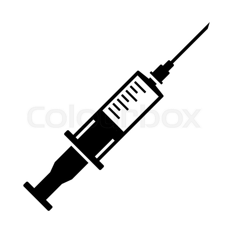 800x800 Syringe Silhouette Icon On White Stock Vector Colourbox