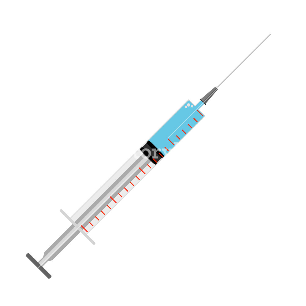 1000x1000 Syringe Vector Flat Isolated On White Background Syringe
