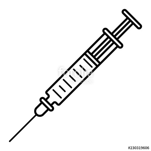 500x500 Vaccine Syringe Icon Outline Vaccine Syringe Vector Icon For Web
